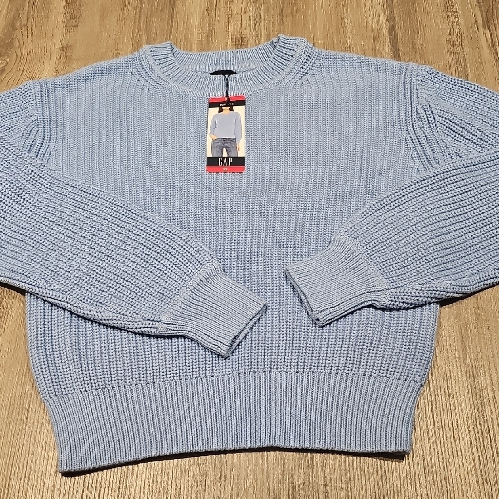 GAP Women's Light Blue Crewneck Sweater
